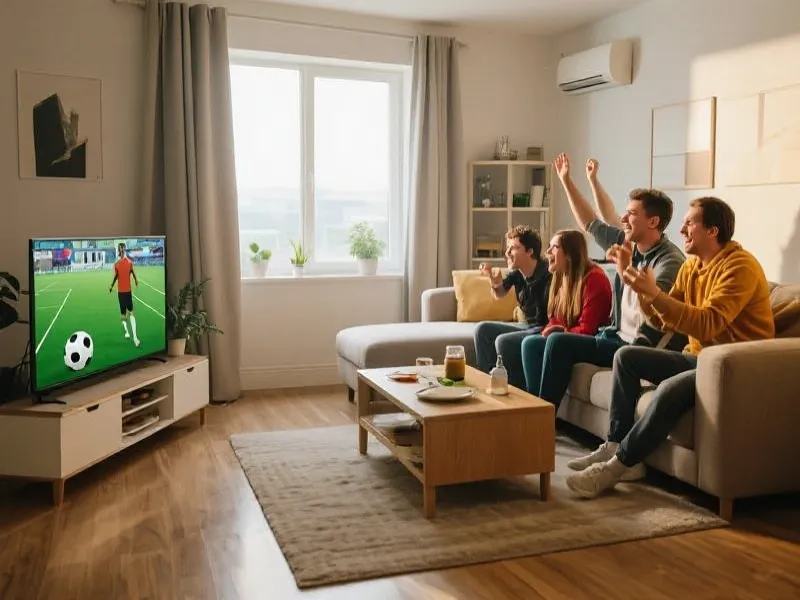 球迷早晨观看世界杯